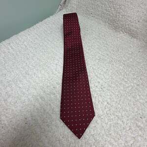 346 Brooks Brothers Pure Silk Burgundy Geometric Grid Pattern Necktie Tie Busine